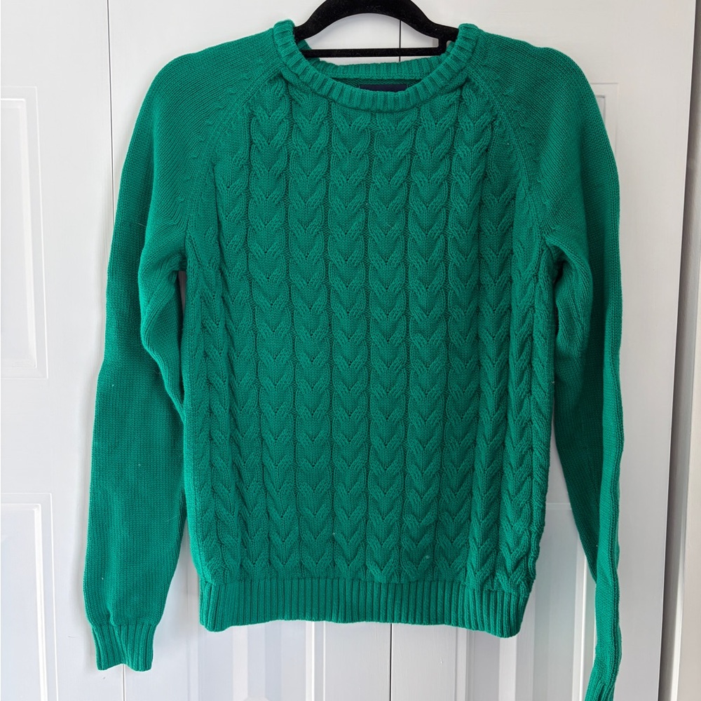 Lands' End Vibrant Green Knit Sweater